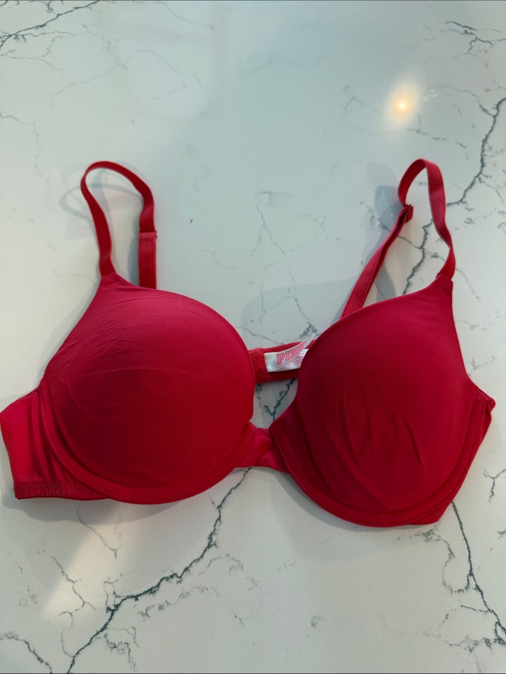 PINK Victoria's Secret Red Seamless Molded T-Shirt Bra